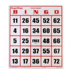 Bingo Cards Large Print 8" x 9" (50 PACK)