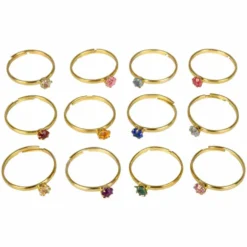 Child Size Birthstone Ring Assortment (36 PACK)