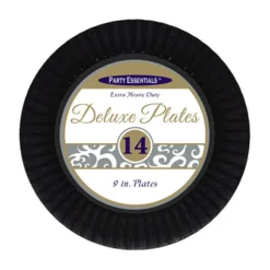 Deluxe Luncheon Plates - Black 9" (14 PACK)