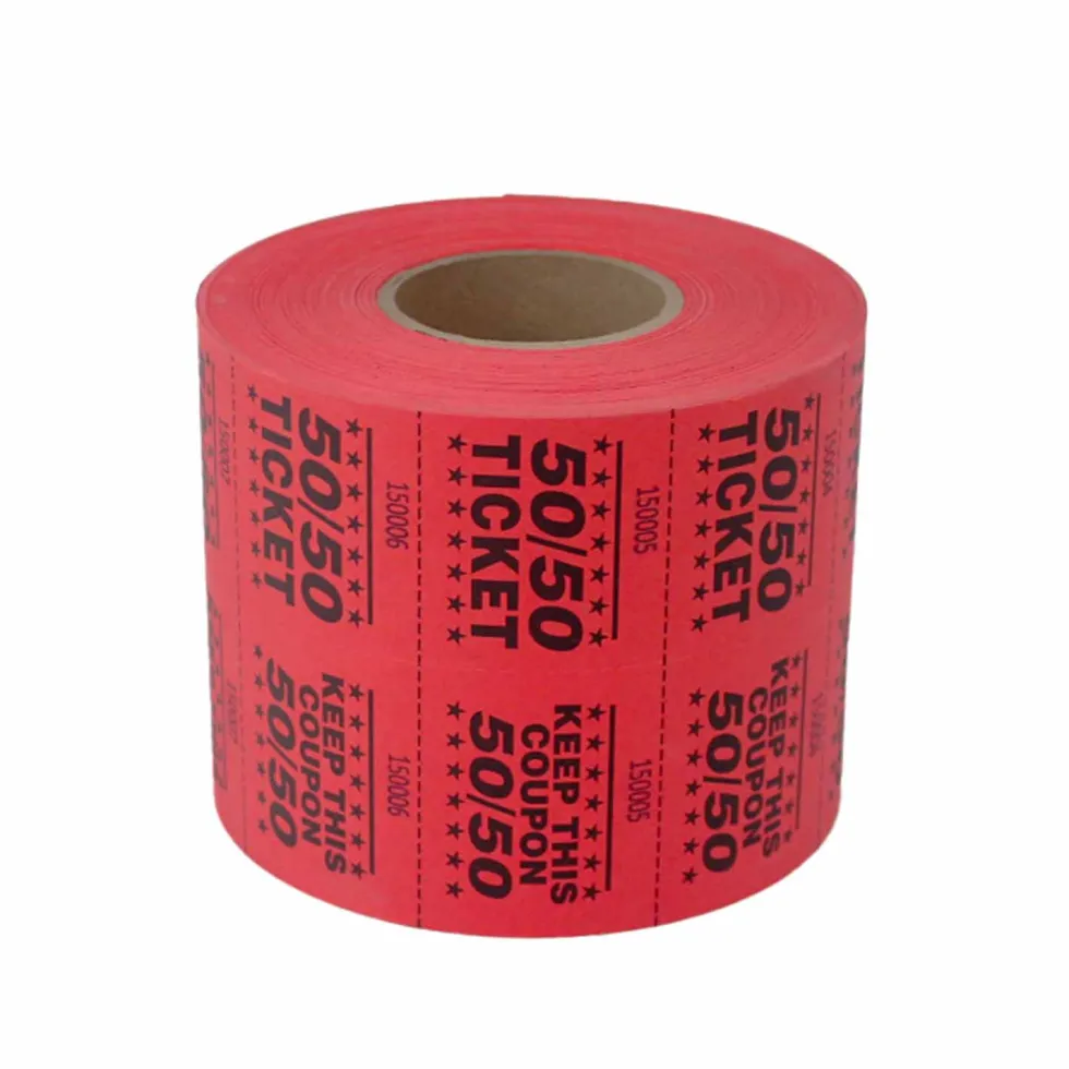 Double Roll 50/50 Tickets - Red 1000 Roll (EACH)