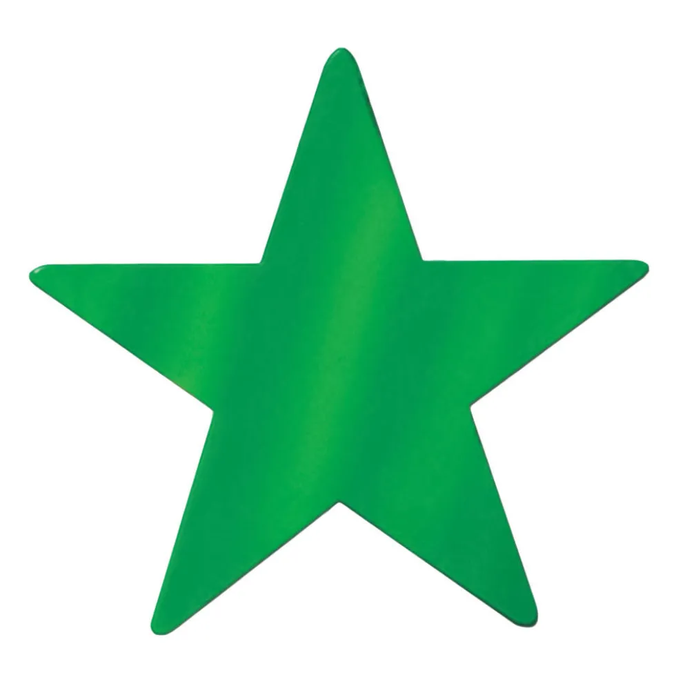 Foil Star Cutout - Green 12" (EACH)