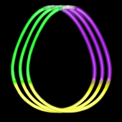 Glow Necklaces - Mardi Gras Tri-Color 22" (50 PACK)