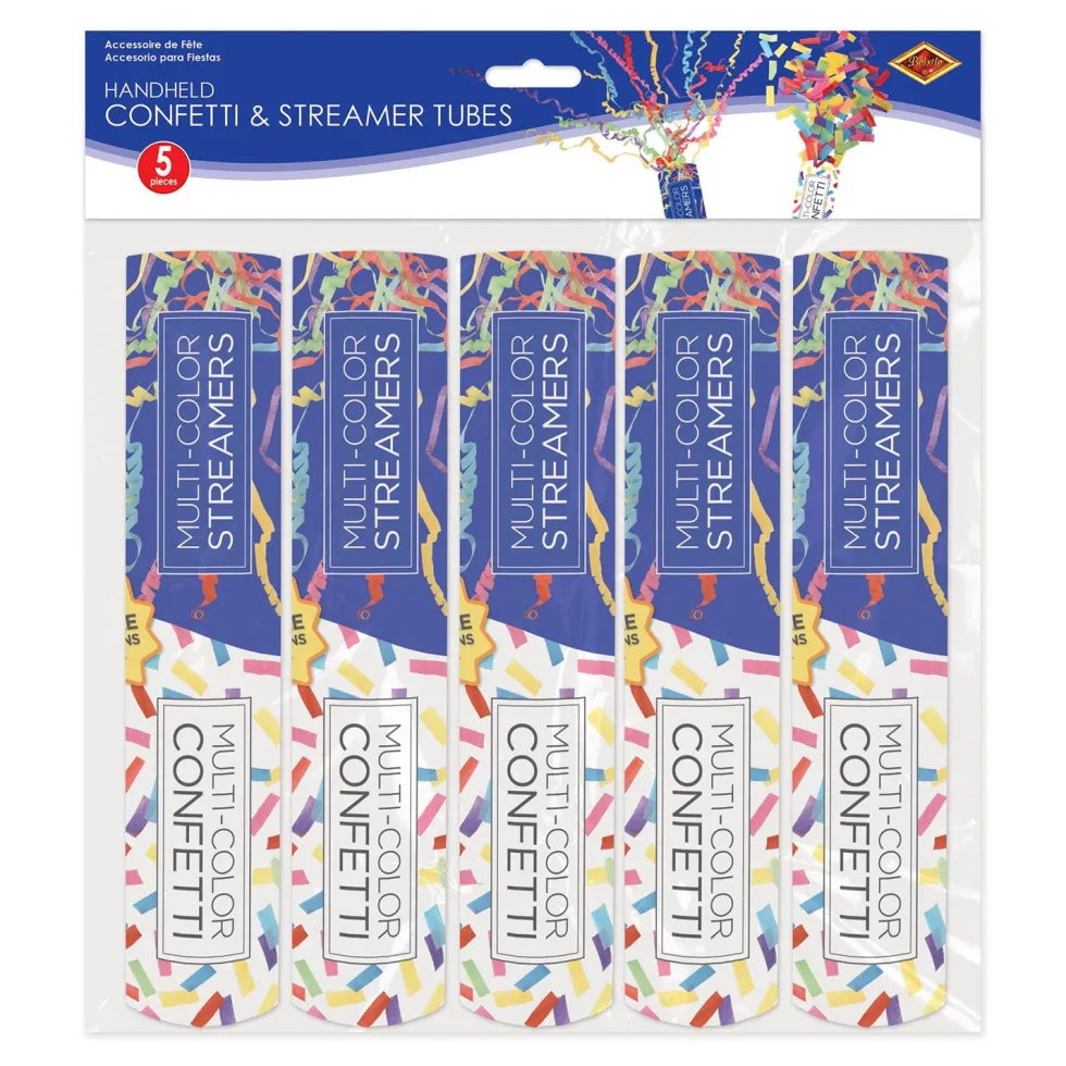 Handheld Confetti & Streamer Tubes (5 PACK)