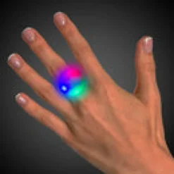 LED Jelly Button Rings - White (24 PACK)