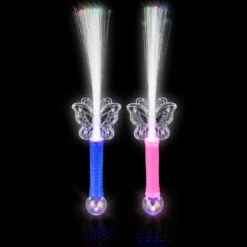 Light Up Magic Butterfly Fiber Wand Assorted 14.5" (EACH)