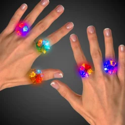 Light Up Spiky Jelly Ring Assortment (24 PACK)