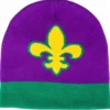 Mardi Gras Fleur De Lis Beanie Hat (EACH)