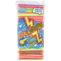 Mini Neon Lasers Powder Candy Straws (240 PACK)