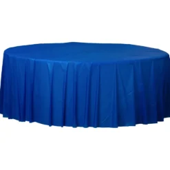 Plastic Table Cover - Round Blue 84" (EACH)