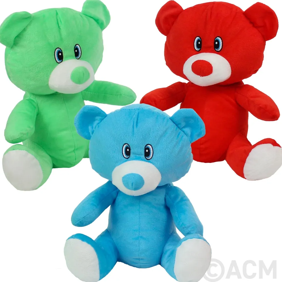 Plush Colorful Teddy Bear Assortment 11" (DZ)