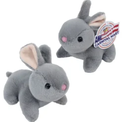 Plush Laying Gray Bunny 6