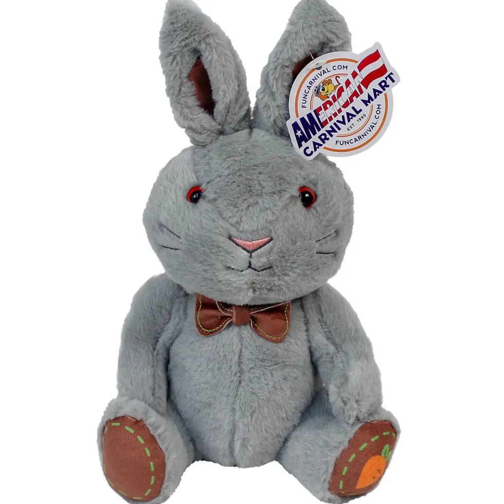 Plush Sitting Bunny With Bow Assorted 10" (EACH)