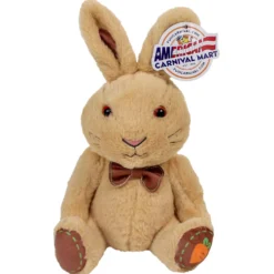 Plush Sitting Bunny With Bow Assorted 10