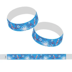 Tyvek Paper Wristbands - Patriotic 3/4" (500 PACK)