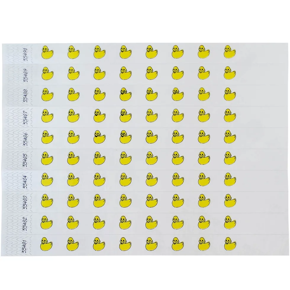 Tyvek Paper Wristbands - Rubber Ducks 3/4" (500 PACK)
