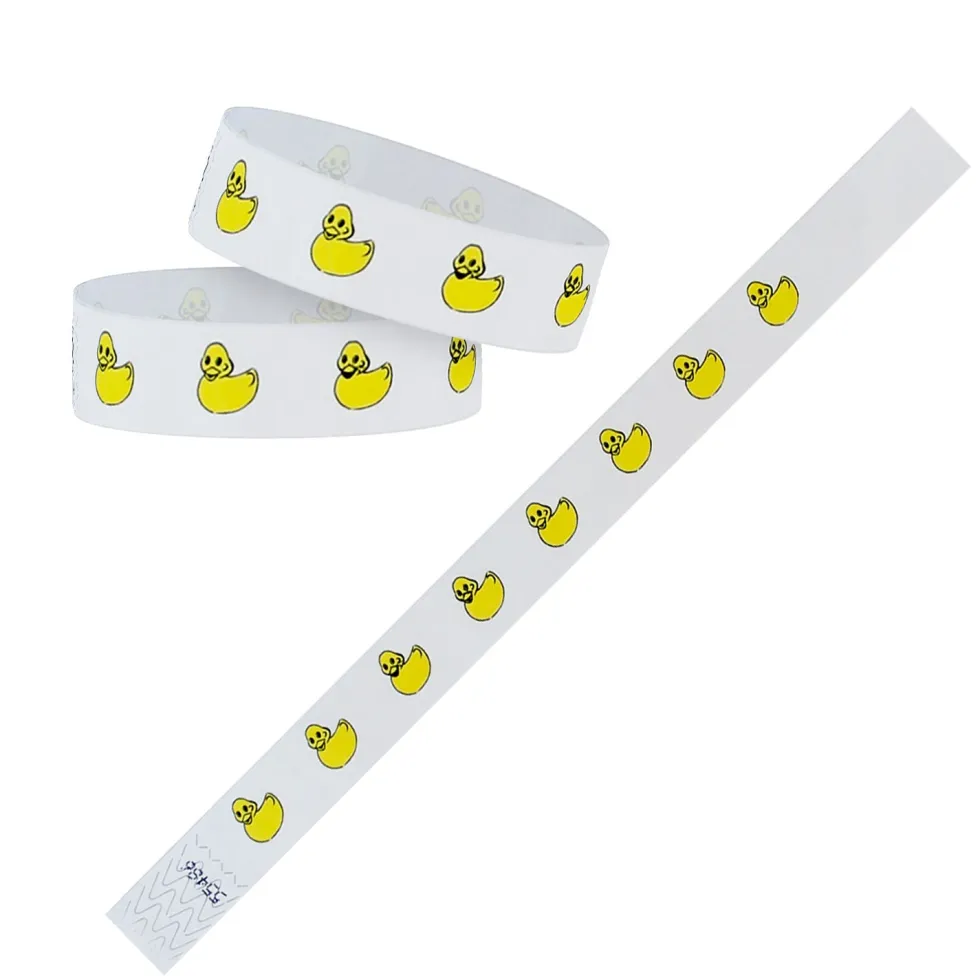 Tyvek Paper Wristbands - Rubber Ducks 3/4" (500 PACK)