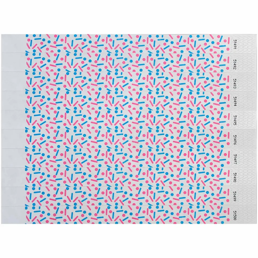 Tyvek Paper Wristbands - Sprinkles 3/4" (500 PACK)